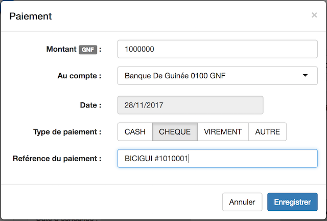 Ajouter un paiement