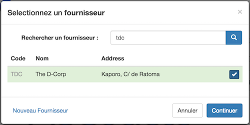 Rechercher un fournisseur